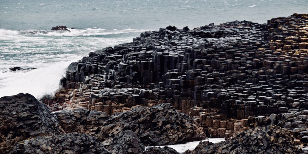 geometric shaped stones at the Giant's Causeway, Ireland.