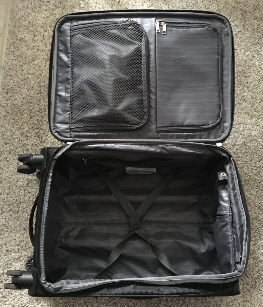 Open soft-sided luggage