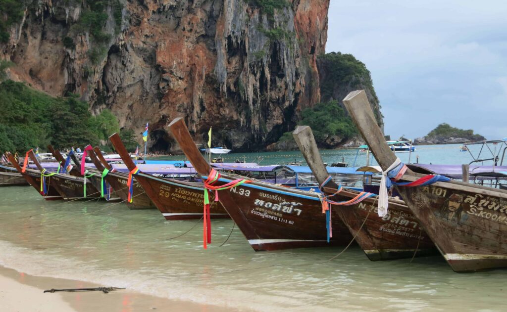 Longboats on Thailand beach