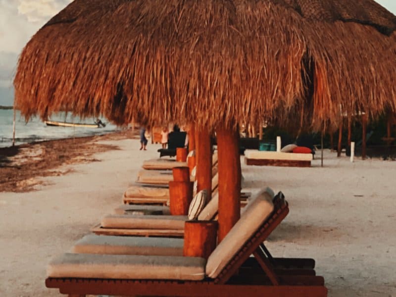 Beach chairs Holbox Mexico