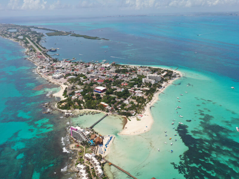 Drone photo of Isla Mujeres