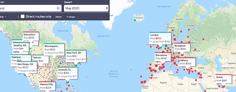 Skyscanner Map Feature