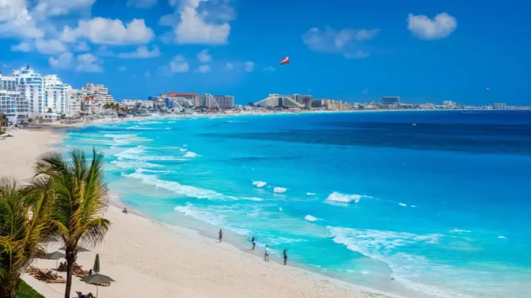 Cabo or Cancun, hotel zone coastline.