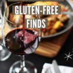 12 TOP Sonoma Gluten-Free: glass of red wine and a dinner plate behind it