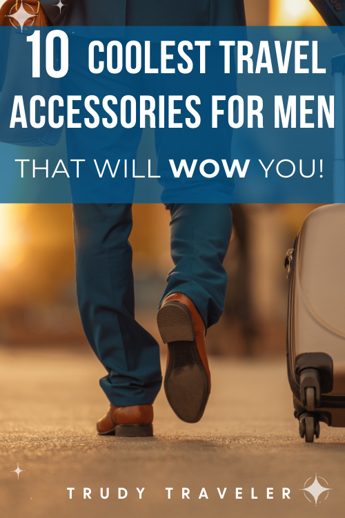 10 Coolest Travel Accessories for Men That Will Wow You: man walking with rolling luggage